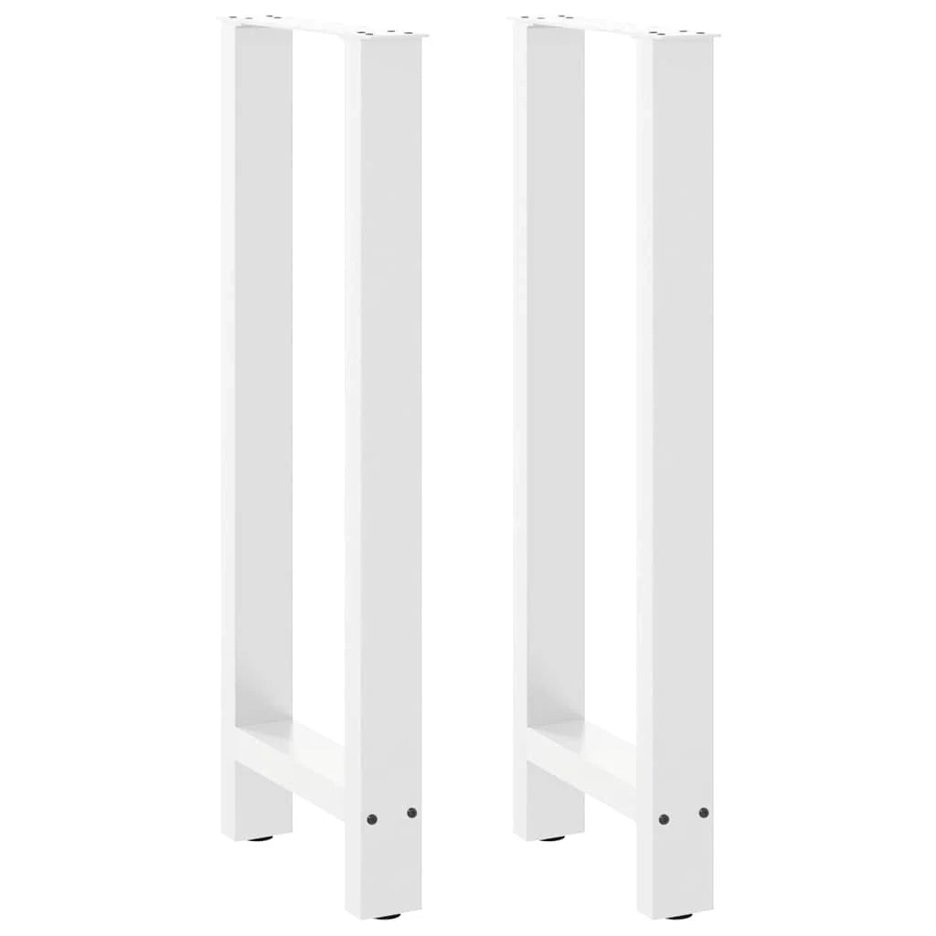 Set di 2 gambe per tavolo da bar dal design moderno 50 x 101 cm con piedini regolabili in acciaio bianco 02_0057581