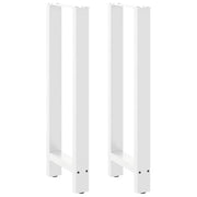 Set di 2 gambe per tavolo da bar dal design moderno 50 x 101 cm con piedini regolabili in acciaio bianco 02_0057581