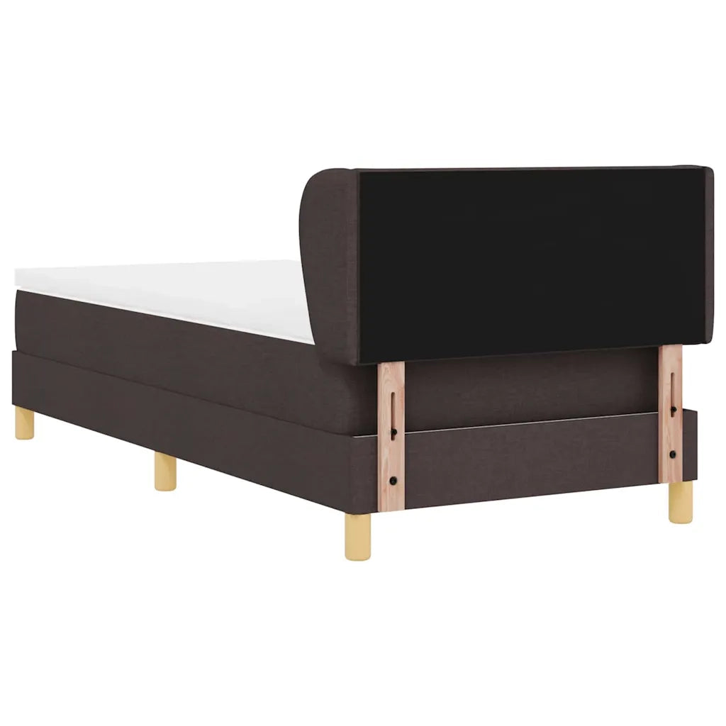 Letto a molle con materasso Marrone Scuro 90 x 190 cm Tessuto 3340251