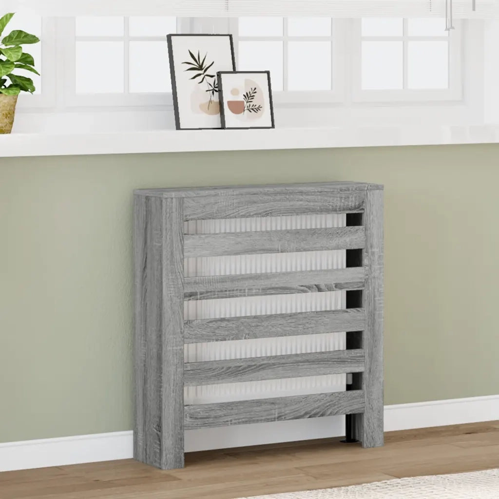 vidaXL Copertura Termosifone Grigio Sonoma 78x20x82 Legno Multistrato