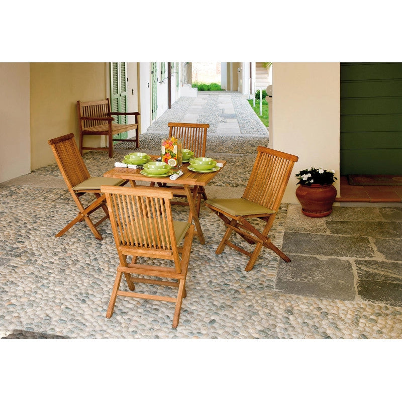 Tavolo Vulcano quadrato MOIA in legno teak - 80 cm