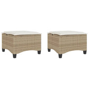 Sgabelli Giardino con Cuscini 4 pz Beige 55x55x36 cm Polyrattan CFW7319624