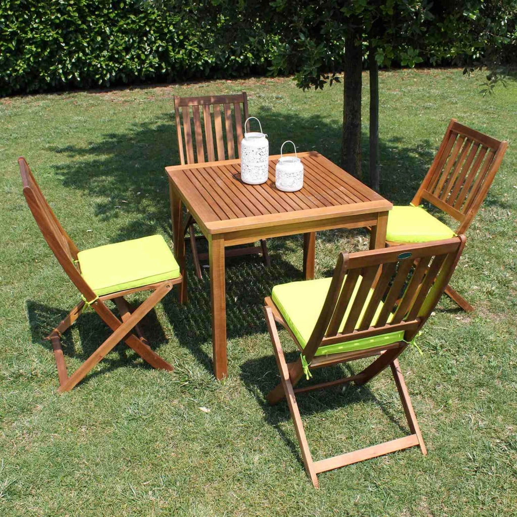 Tavolo quadrato da esterno 80x80cm in legno di acacia massiccio