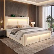 Letto matrimoniale 180x200 con contenitore LED e ricarica USB