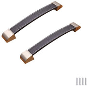 Maniglie in Pelle PU Vintage - 2 Pezzi - Per Porte di Cucina e Finestre - Disegno Sicuro ed Elegante - Maniglie per Porte