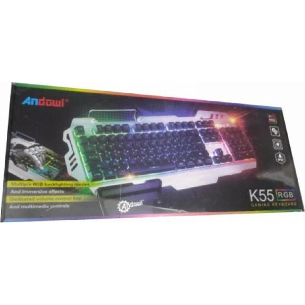 Trade Shop - Tastiera Da Gioco Cablata Usb Con Retroilluminazione Rgb Design Ergonomico K55 -
