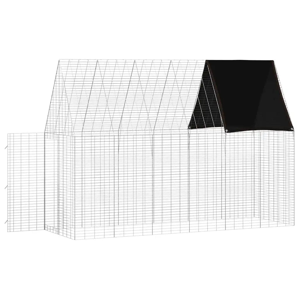 Gabbia per Conigli Argento 300 x 100 x 210 cm Acciaio zincato