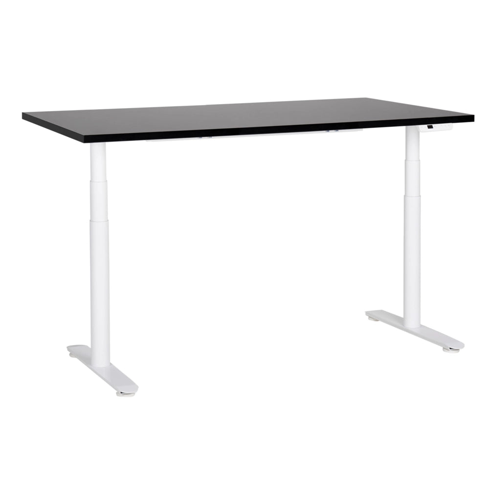 Scrivania regolabile in altezza elettricamente bianco e nero 180 x 72 cm Struttura in acciaio verniciato a polvere