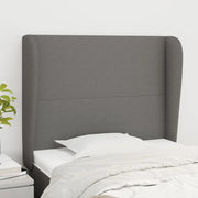 Testiera ad Orecchio-Testata con Orecchie Grigio Scuro 83x23x118/128 cm in Tessuto 241798
