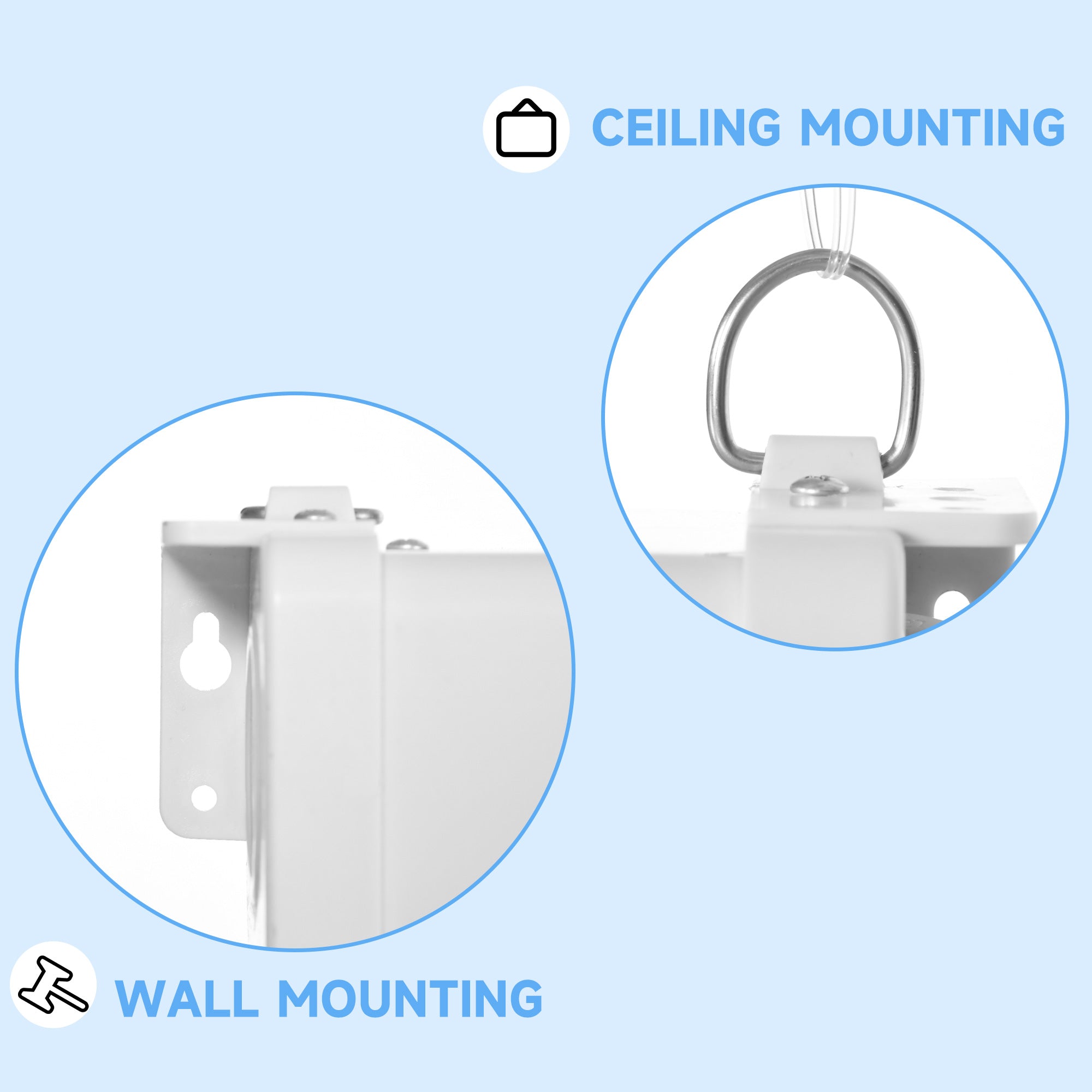 Telo per Proiettore 100" Rapporto 16:9 236,8x8x158 cm Fissaggio a Muro e Soffitto per Casa e Ufficio Bianco