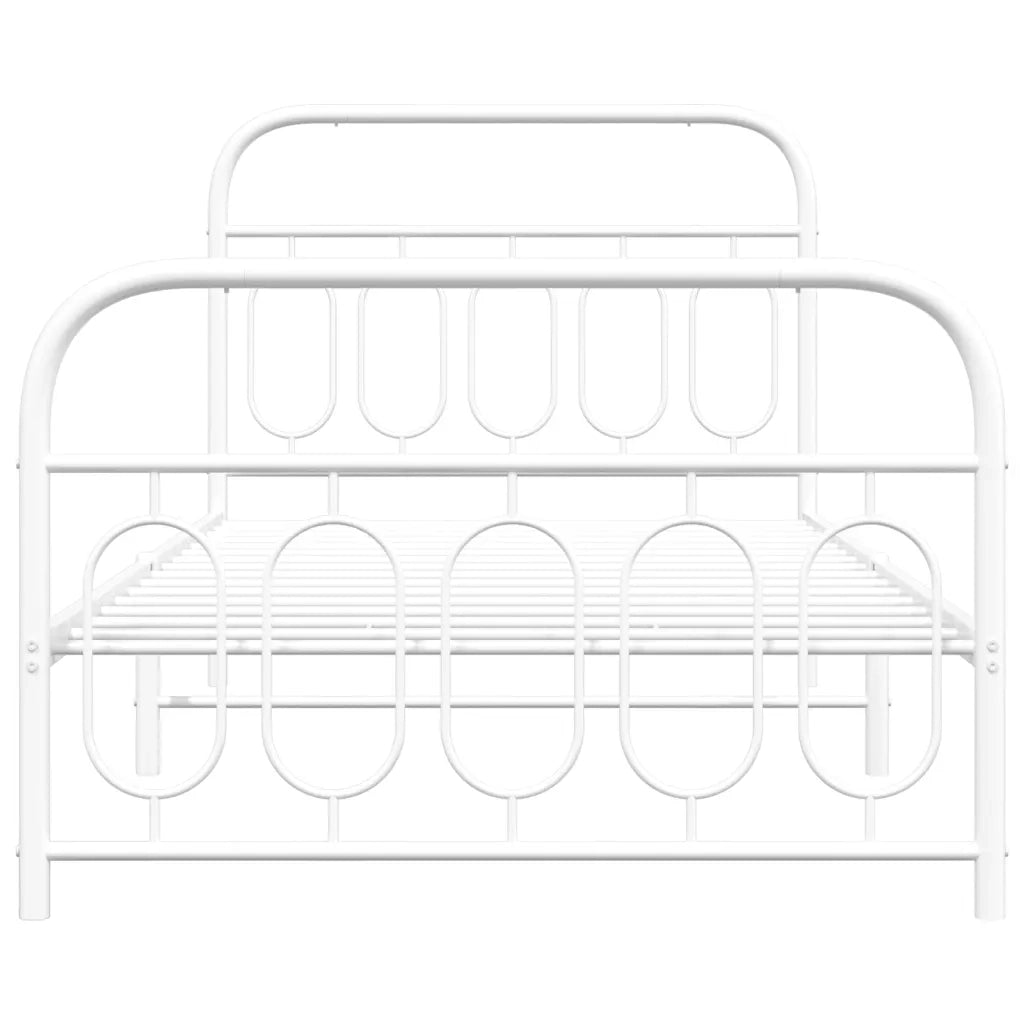 Giroletto con Testiera e Pediera Metallo Bianco 107x203 cm