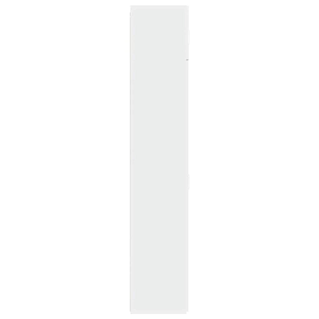 Mobile contenitore alto 70 x 42,5 x 225 cm con 8 scomparti design moderno in legno composito bianco 02_0055580