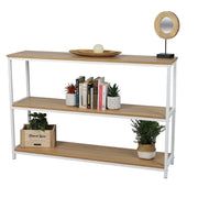 Libreria a 3 livelli collezione PUEBLO – Stile industriale, colore rovere e bianco