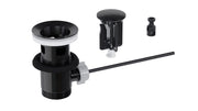 Scarico per lavabo e bidet del bagno, modello pop up in acciaio inox 304 – cromato con tappo REVO Colore: Nero opaco