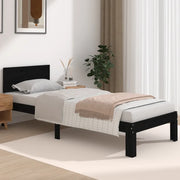Giroletto in Legno Massello Nero 75x190 cm Small Single 810459
