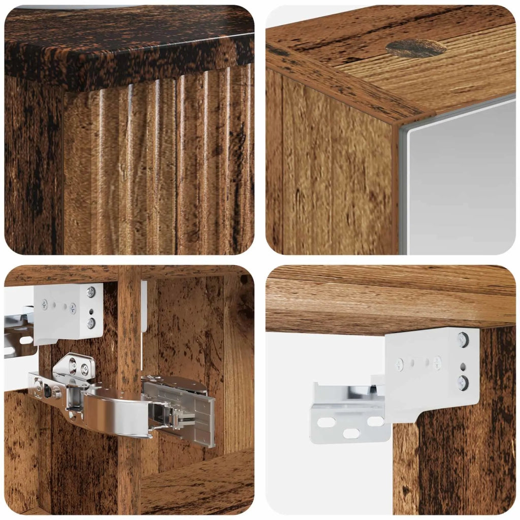 Set di Armadi da Bagno 4 pz Legno antico Legno ingegnerizzato 3407373