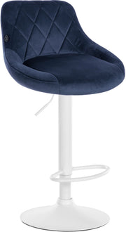 Sgabello da bar Lazio Velvet blu,bianco