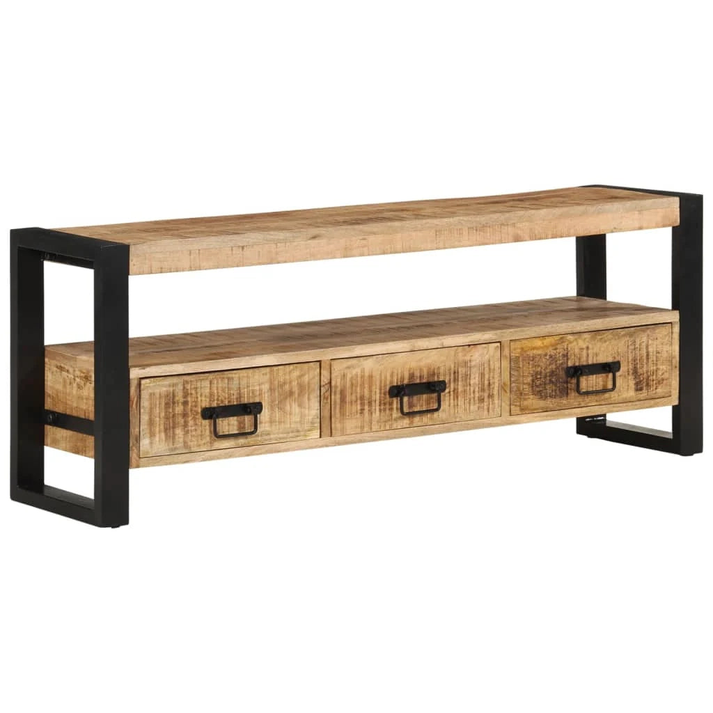 Mobile TV multimediale scaffale TV credenza TV sala da pranzo soggiorno camera da letto 120 x 30 x 45 cm legno massello di mango marrone 02_0025845