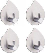 Hanger autoadesivi - Resistente - Acciaio inossidabile - Hanger per muro - 4 pacchi - Impermeabile - Adatto per - Abbigliamento - Argento