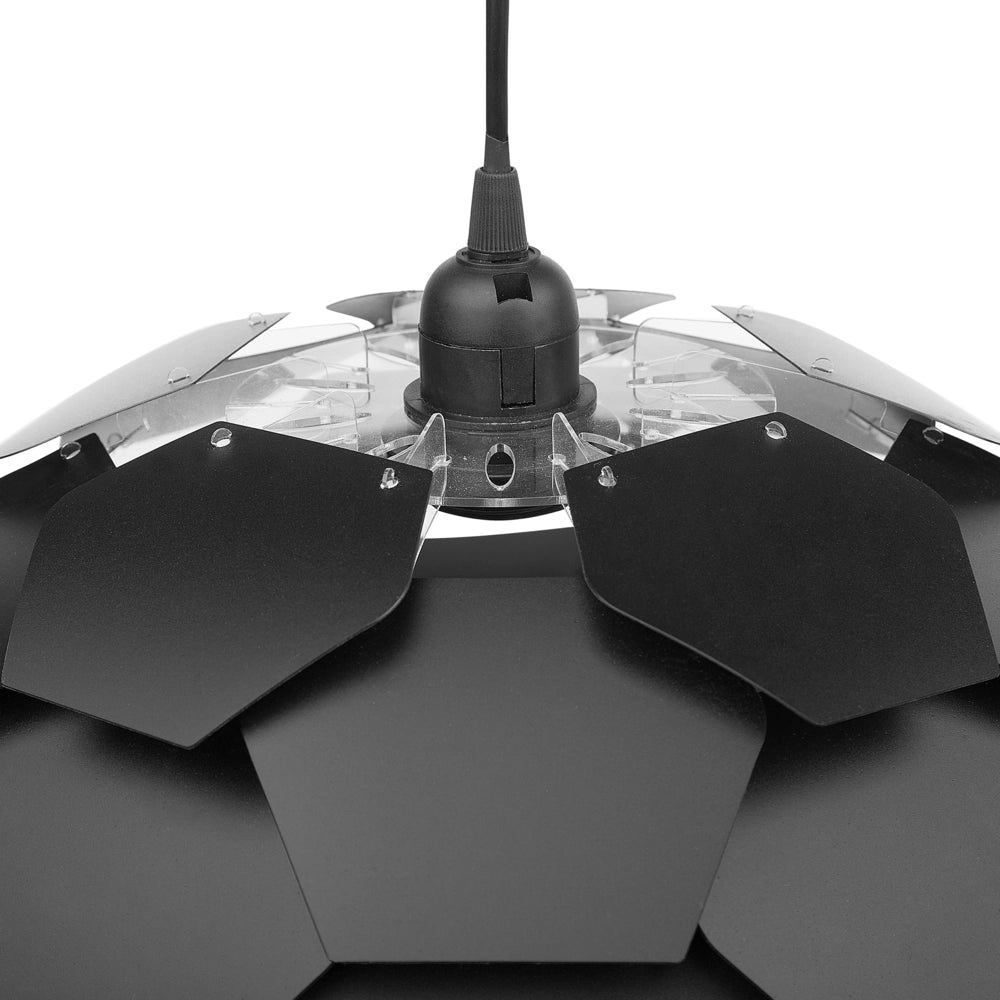 Lampadario Lampada a Sospensione con paralume in plastica nera a forma di pigna