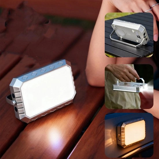 Lanterna da Campeggio Portatile - 4000mAh 6-Velocità Regolatore di Luminosità con Stand, 3 Fonti di Luce & Indicatore di Livello di Batteria, Illuminazione di Emergenza per Campeggio, Escursioni & Viaggi