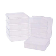 Contenitori di archiviazione 8 pezzi - Materiale trasparente - Coperture a scatto - Dimensioni 10,5 x 10,5 x 3 cm - Organizzatore per gioielli - Pratico e compatto - Scatole di archiviazione