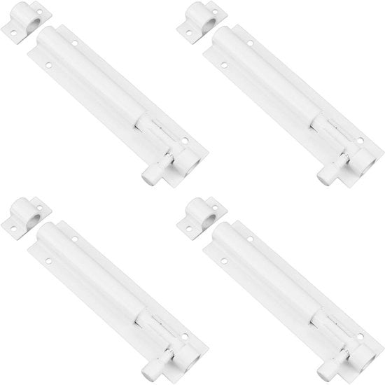 Set di Chiusura a Cassetta per 4 pezzi - Lega di Alluminio - Adatto per Porte, Finestre, Armadi - Porta di Giardino & Capannuccio - Con Foro per Chiusura a Cassetta - Bianco