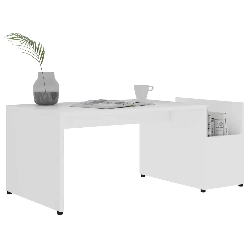 Tavolino da Salotto-Tavolino da soggiorno-Tavolo Bianco 90x45x35 cm in Legno Multistrato