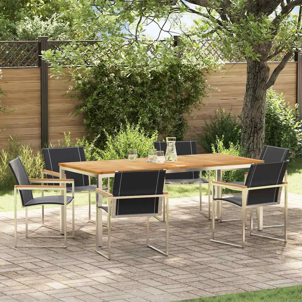 Set da Pranzo per Giardino 7 pcs Legno di Acacia Massello 3334819