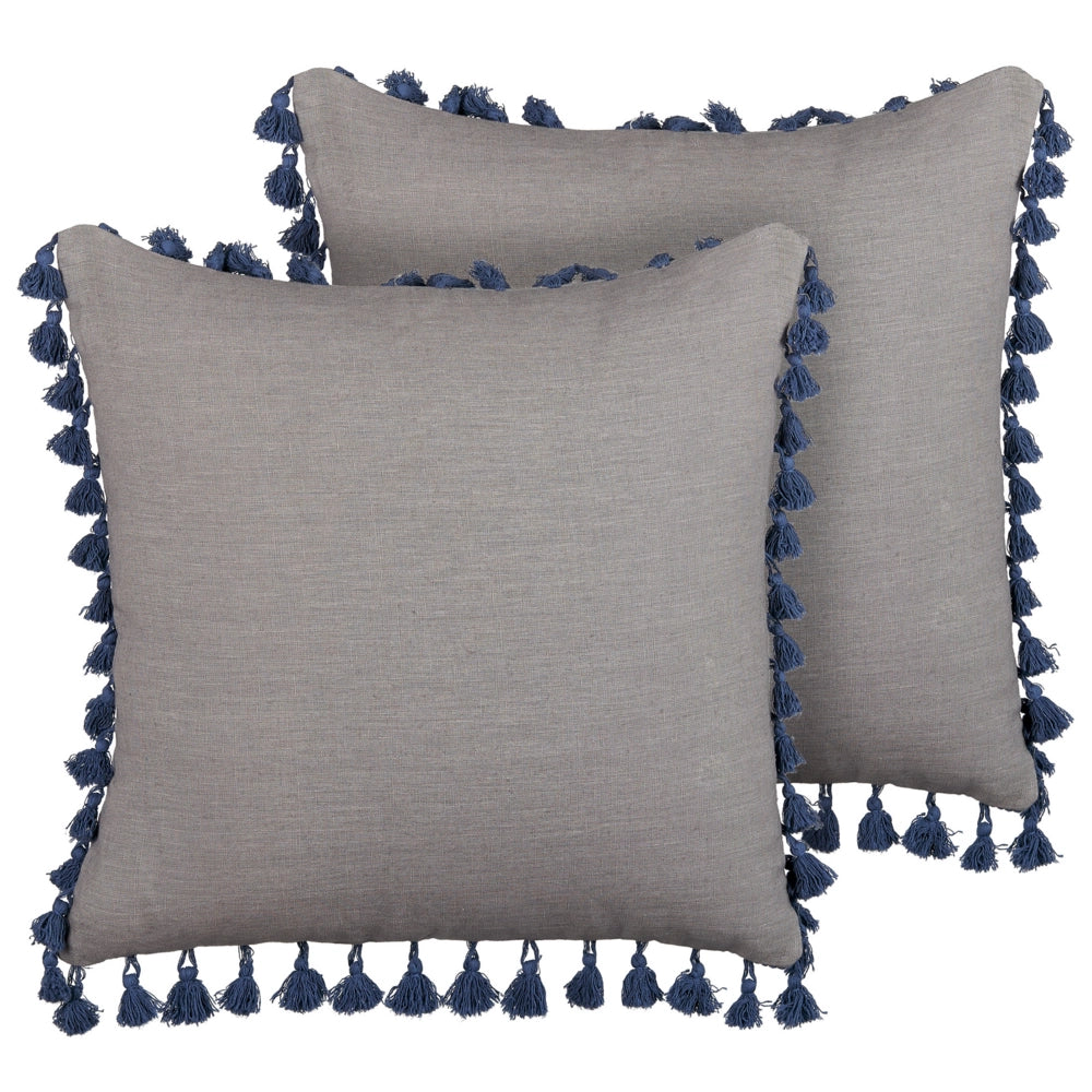 Set di 2 cuscini decorativi grigio 45 x 45 cm federa rimovibile cuscino decorativo con imbottitura per divano letto