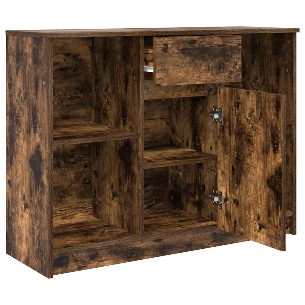 Credenza con Cassetto Rovere Fumo 101x35x76 cm in Truciolato 861566