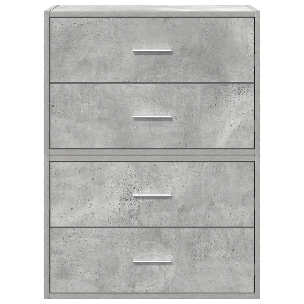 Armadi con 2 Cassetti 2 pz Grigio Cemento 60x31x40cm Truciolato