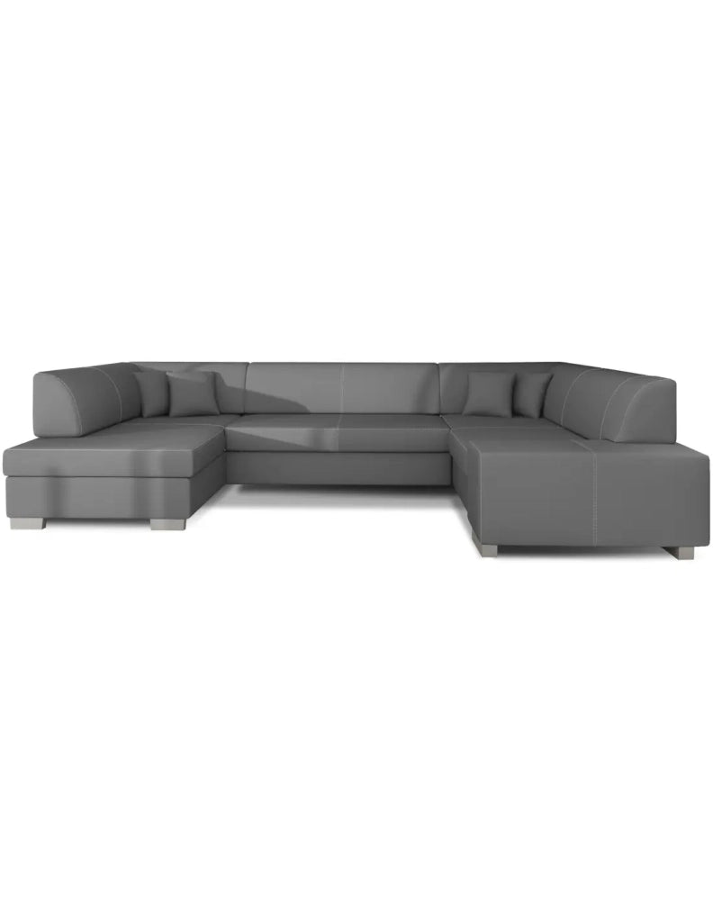 Divano panoramico a U Grigio convertibile 6 posti HAVANA letto 125x280cm