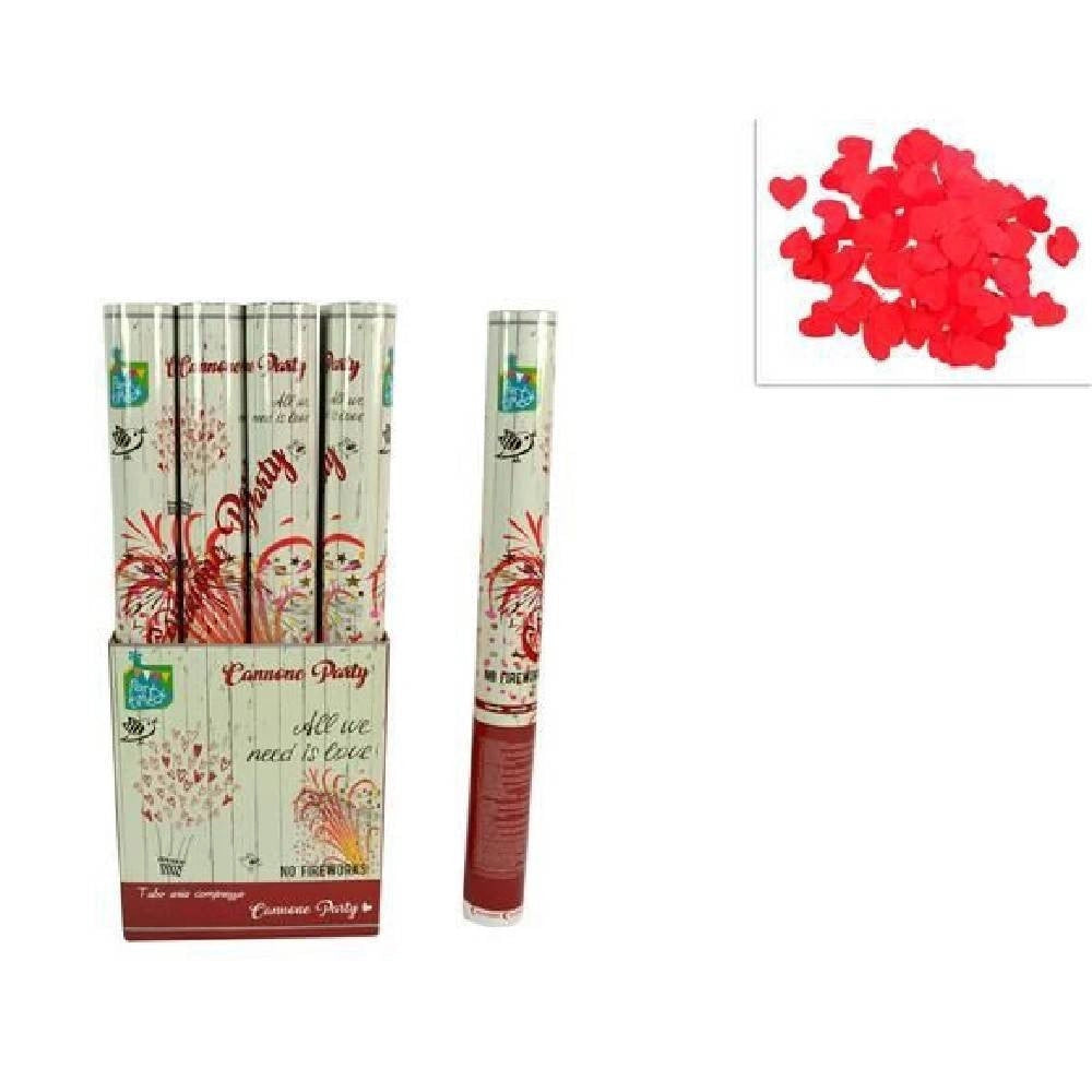 Trade Shop - Tubo Spara Cuori Petali Rossi Cannone Per Festa San Valentino Party 50 Cm -