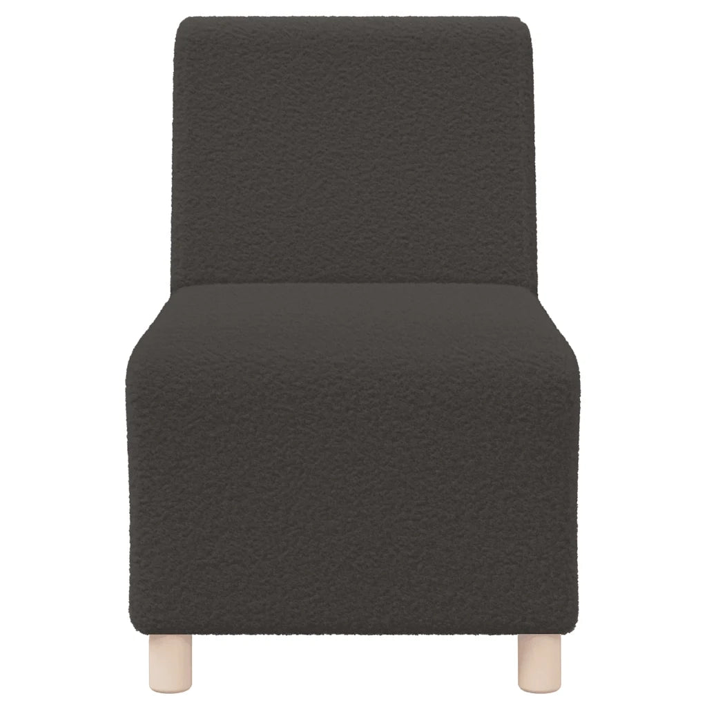 Divano componibile senza braccioli grigio scuro 55 cm tessuto effetto lana riccio 4108505