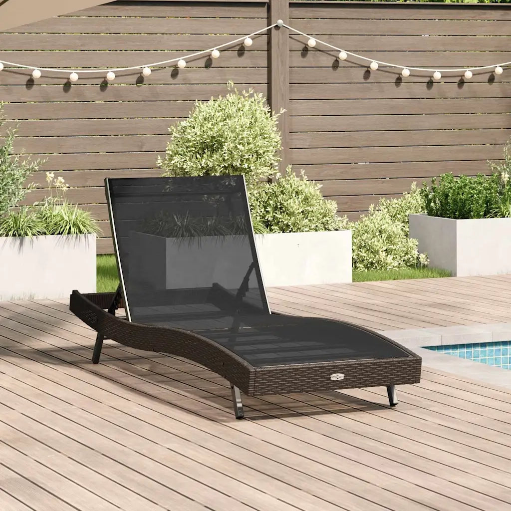 vidaXL Lettino 1-persona 70 x 197 x 82 cm Rattan sintetico, Metallo