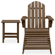 Sedia Adirondack con Ottomana e Tavolo Abete Massello Marrone 315931