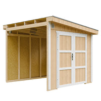 Casetta da giardino di qualità PREMIUM 5,9 mq - H231x248x294 cm - Senza pavimento e parete laterale - Timbela M938B-HARVEST HONEY