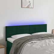 Testiera a LED Verde Scuro 144x5x78/88 cm in Velluto 3121803