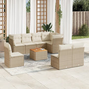 Set Divano da Giardino 9 pz con Cuscini Beige in Polyrattancod mxl 87596