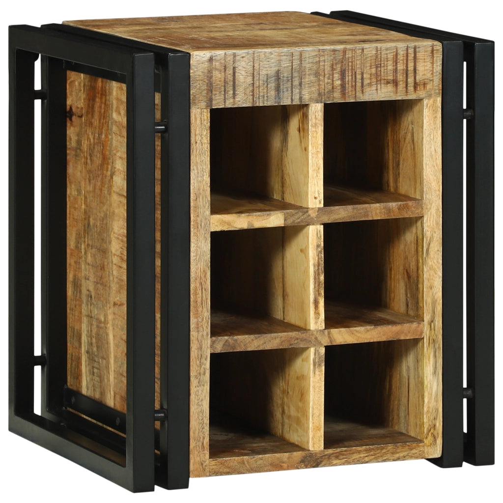 Portabottiglie 34.5 x 35 x 39 cm Legno Massiccio di Mango Grezzo