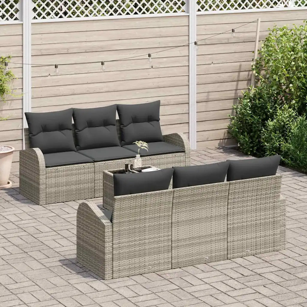 Set Divano da Giardino Grigio chiaro 55 x 55 x 37 cm polyrattan