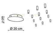 BASE-12R N base sospensione tonda diam. 20cm nero opaco 12 luci