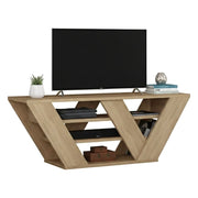 Mobile porta TV Amazzonite, Credenza da soggiorno, Armadio basso per TV, Base parete attrezzata, 110x30h40 cm, Quercia
