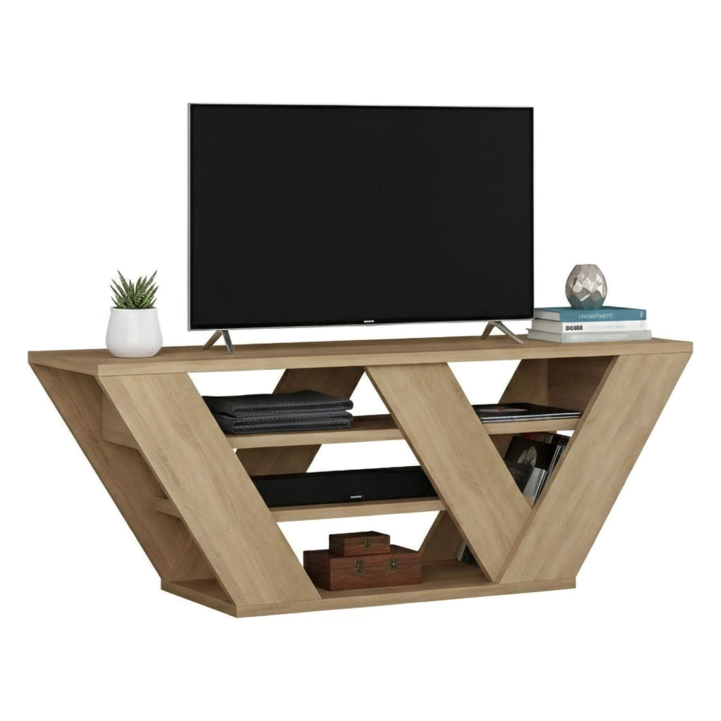 Mobile porta TV Amazzonite, Credenza da soggiorno, Armadio basso per TV, Base parete attrezzata, 110x30h40 cm, Quercia