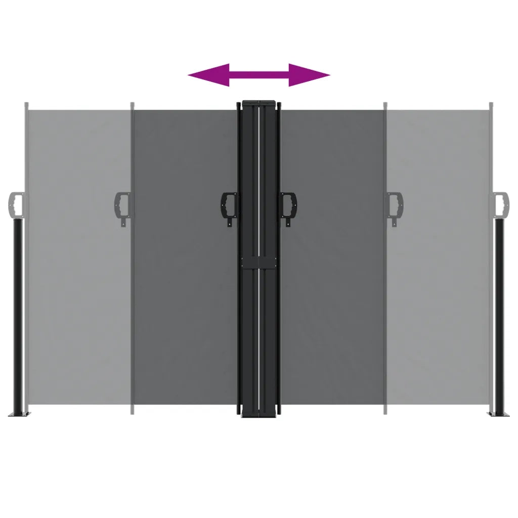 Tenda da Sole Laterale Retrattile Nera 160x600 cm 4004624