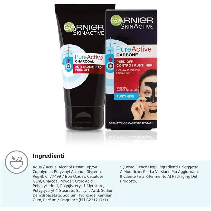 SET 3 GARNIER MASCHERA PEEL - OFF PUNTI NERI E ZONA T PER VISO 80 GR