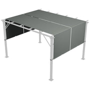 Copertura per Gazebo Pergola 488x122 cm con Tasche e Cinghie in Poliestere Grigio Carbone