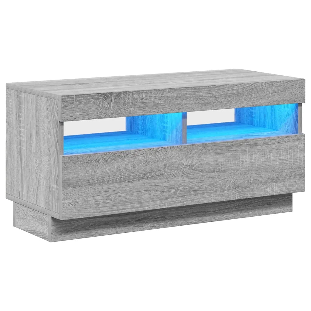 Mobile Porta TV con Luci LED Grigio Sonoma 80x35x40 cm 815724