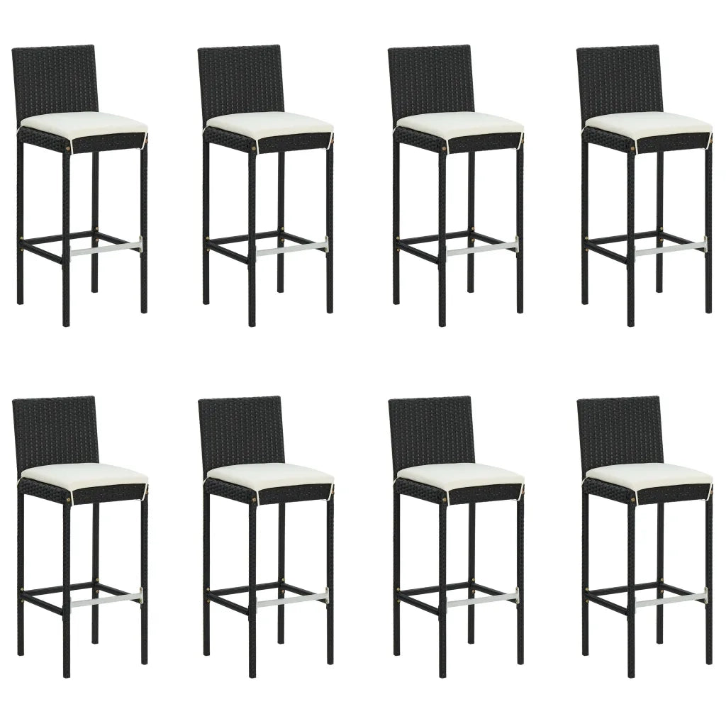 Set da Bar da Giardino 9 pz con Cuscini Nero 3068008